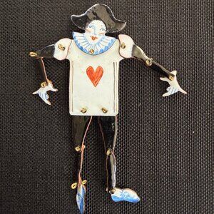 Unique Articulating Pierrot Brooch/Pin